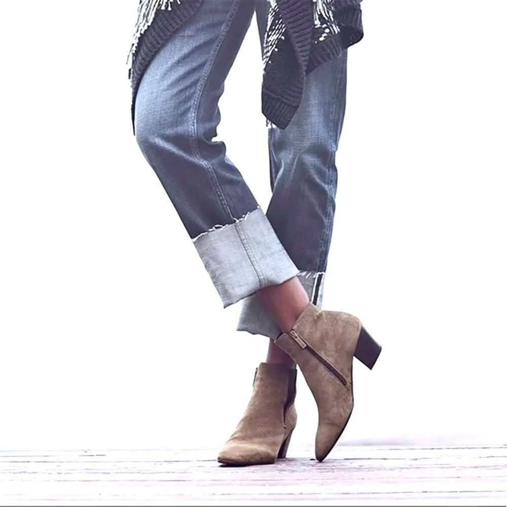 Aquatalia Faylynn Pebbled Suede Side Zip Heeled Booties